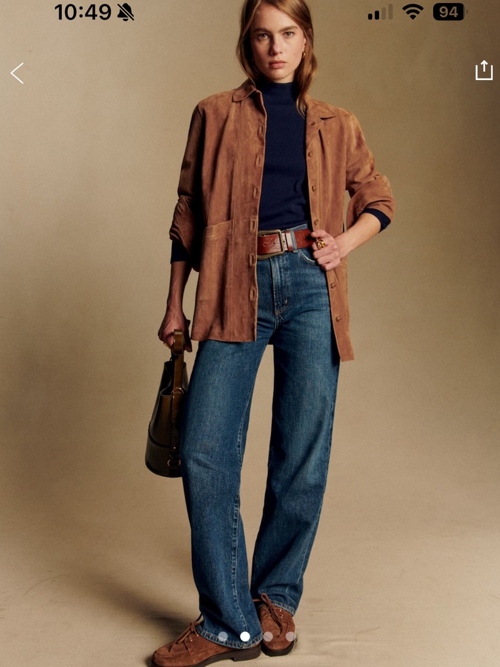 Sezane Will Jacket Camel Suede - Size M